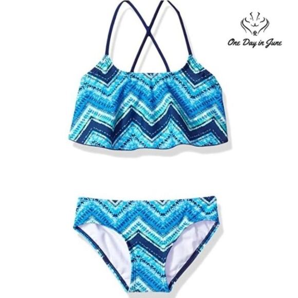 Kanu Surf Alania Flounce Bikini Swimsuit Size 8/12 - Picture 1 of 4